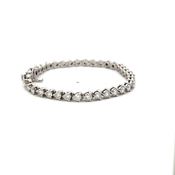 4.00 Carat Round Brilliant H VS Diamond 18 Karat White Gold Tennis Bracelet