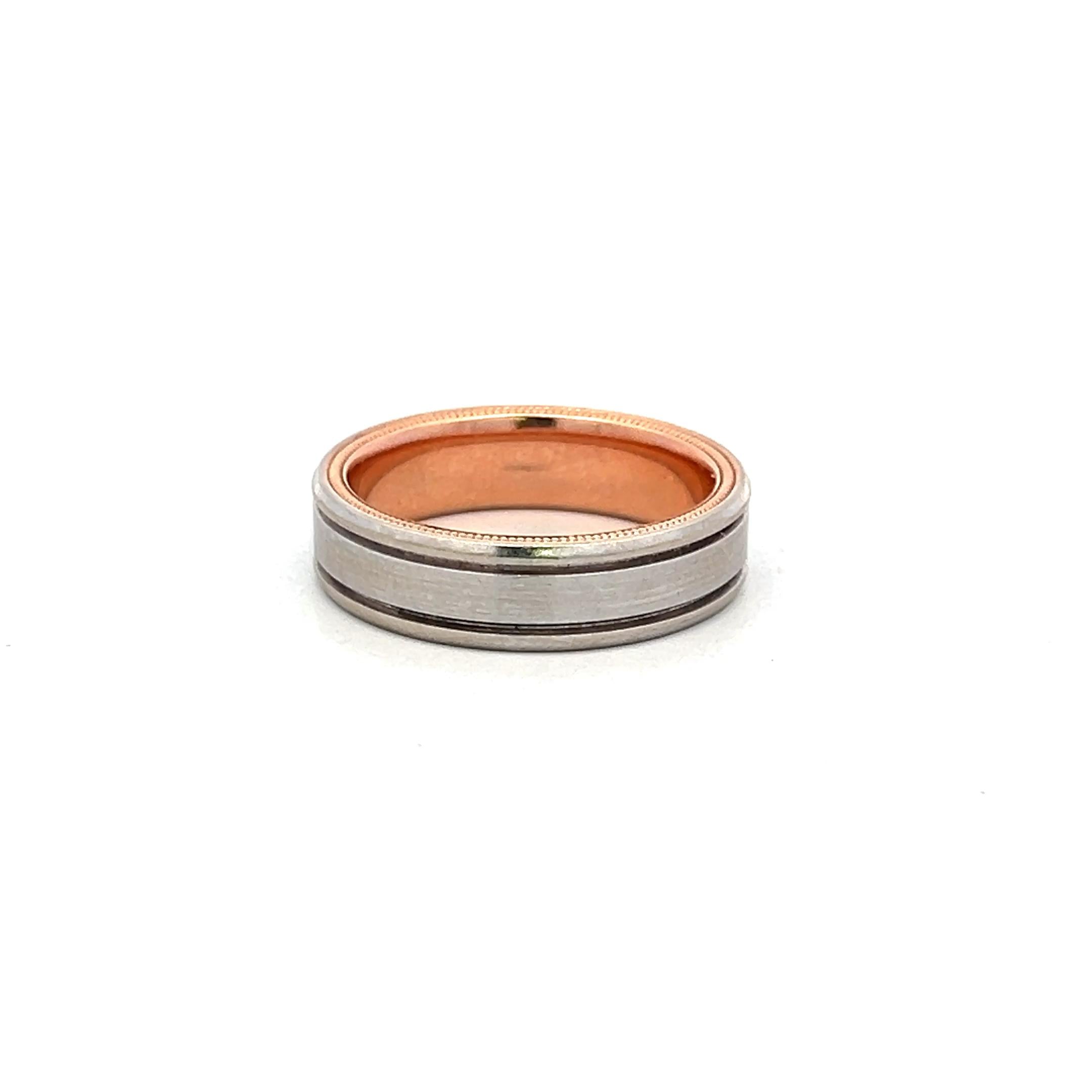 Verragio Vintage 9.66 Grams 14 Karat White Gold Two Tone Band Ring