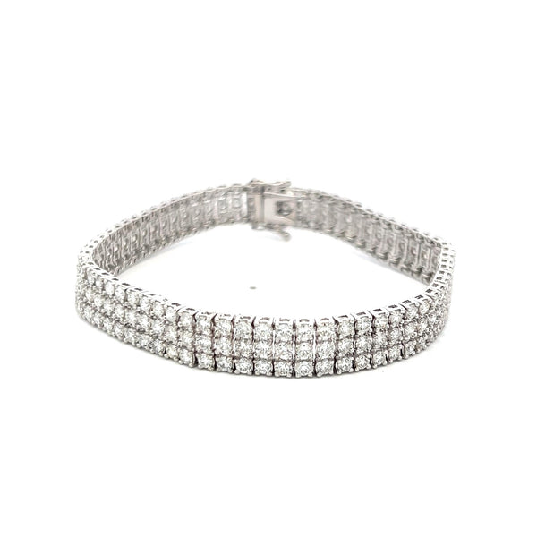 8.00 Carat Round Brilliant Diamond 18 Karat White Gold Tennis Bracelet