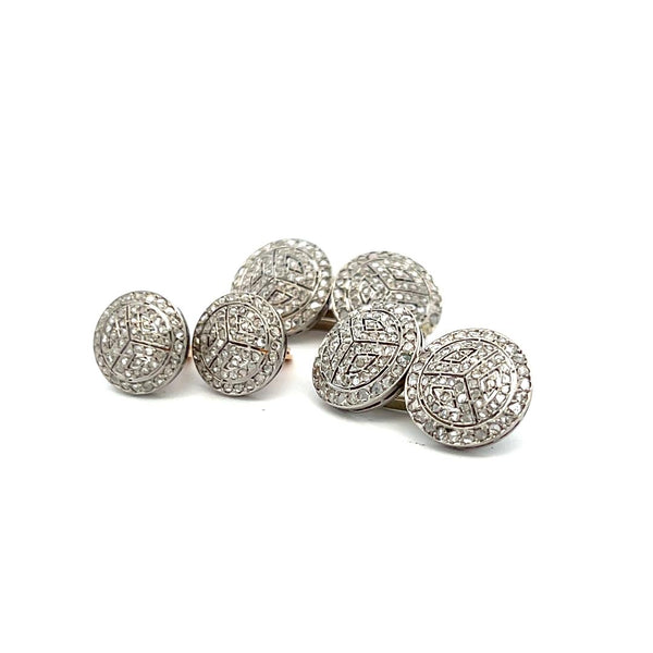 0.80 Carat Round Brilliant Diamond 18K Gold/Platinum Chain Link Cufflinks