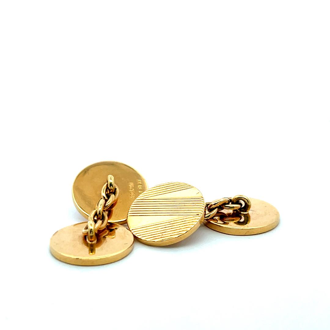 Bvlgari 18K Yellow Gold Chain Link Cufflinks 18.92 Grams