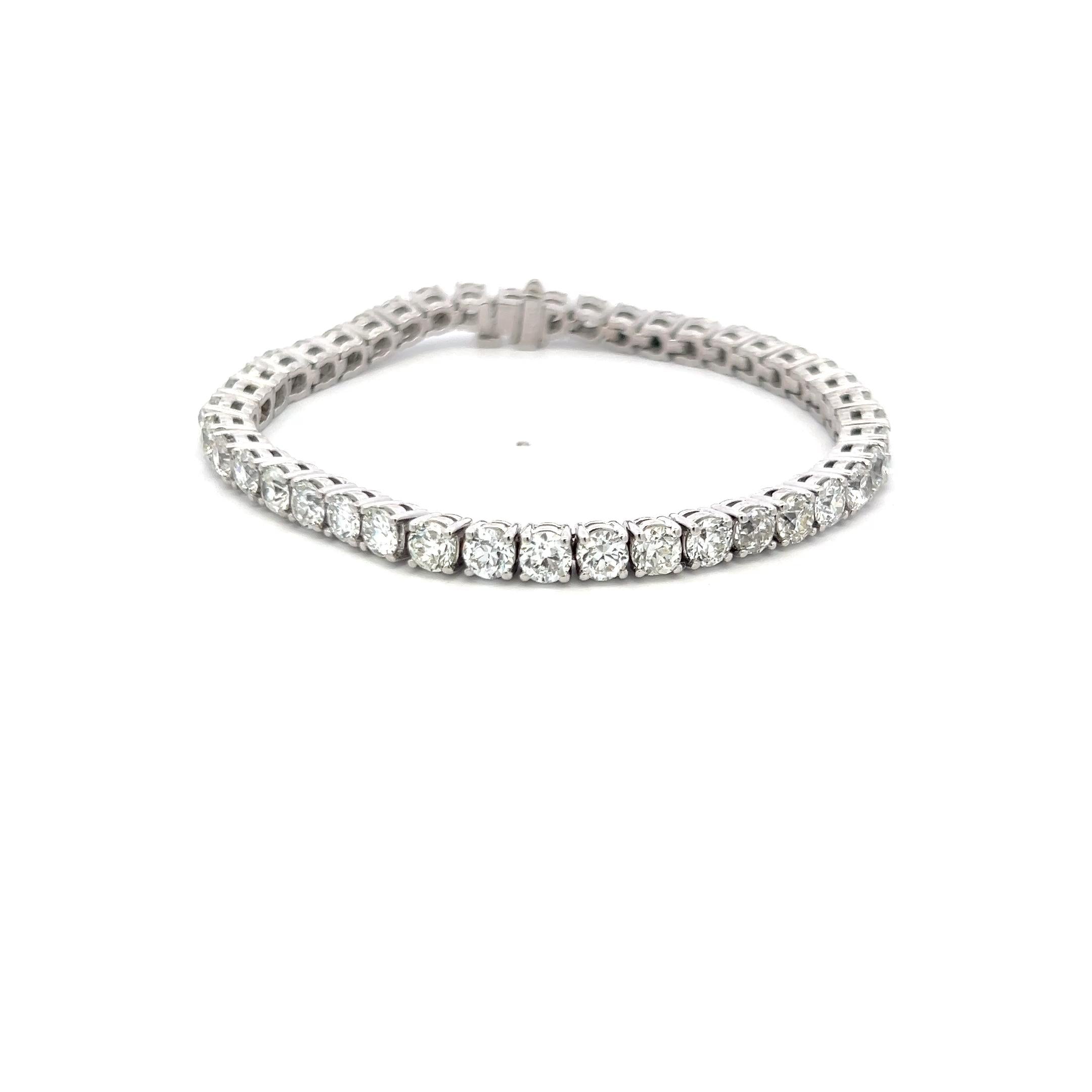 12.00ct Round Brilliant I VS Diamond Tennis Bracelet in Platinum