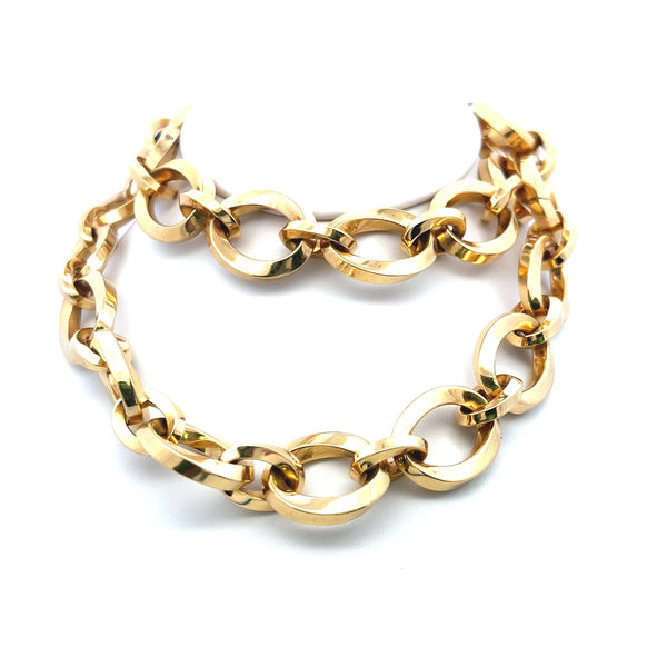 Tiffany & Co Vintage 209 Grams 18 Karat Yellow Gold Link Necklace