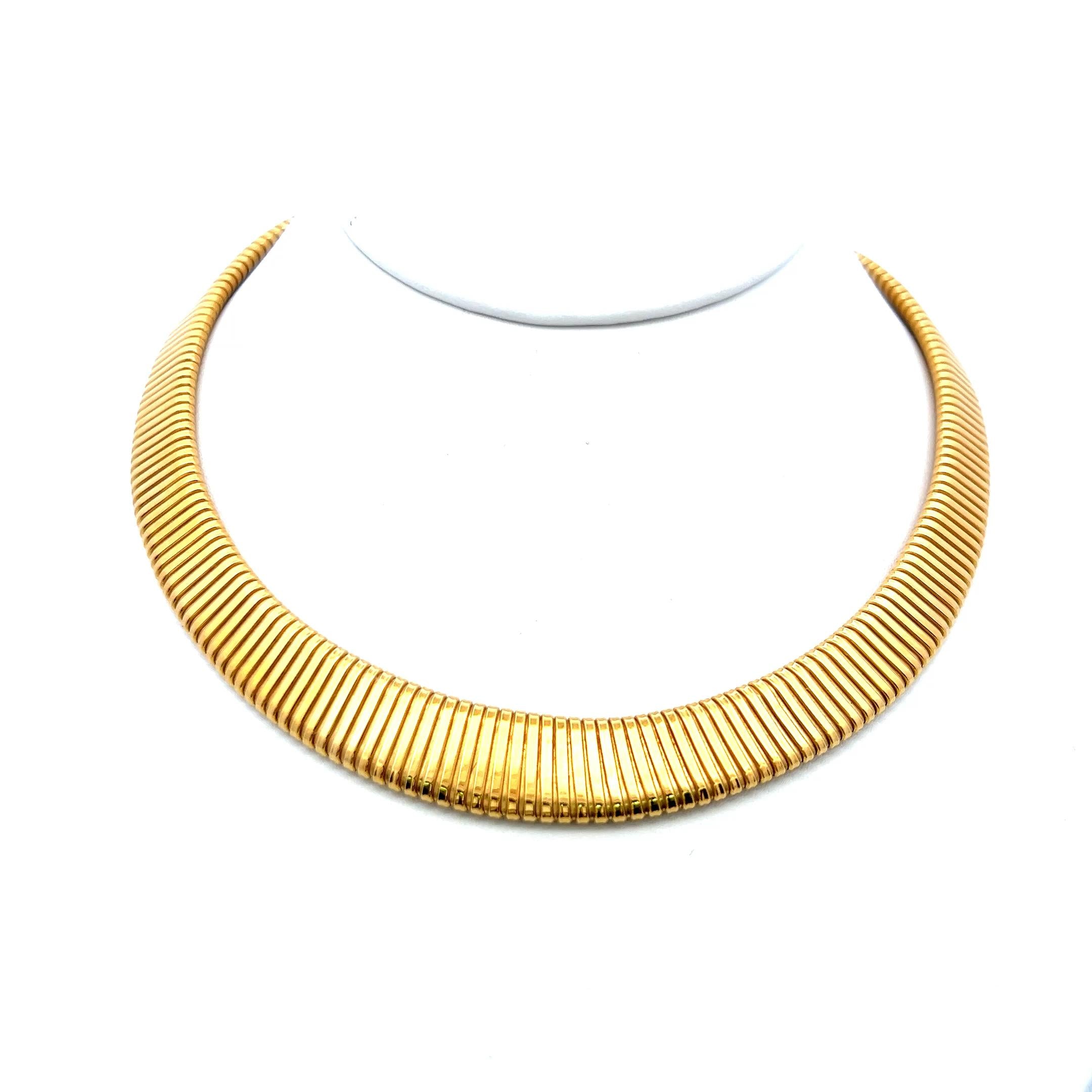 Van Cleef & Arpels 18 Karat Yellow Gold Tubogas Choker Necklace