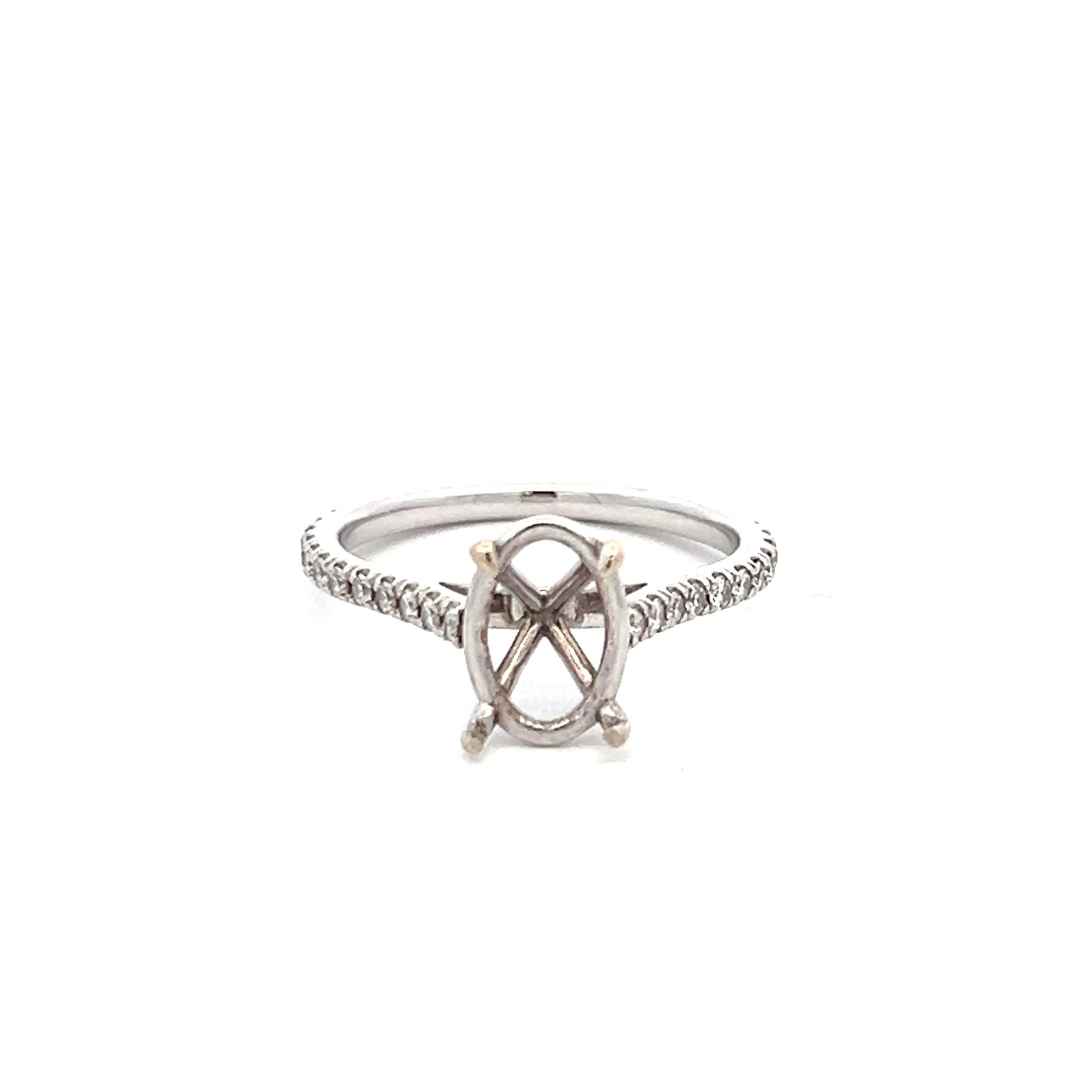 0.22 Carat Round Brilliant I VS Diamond 18 Karat White Gold Semi Mount Ring