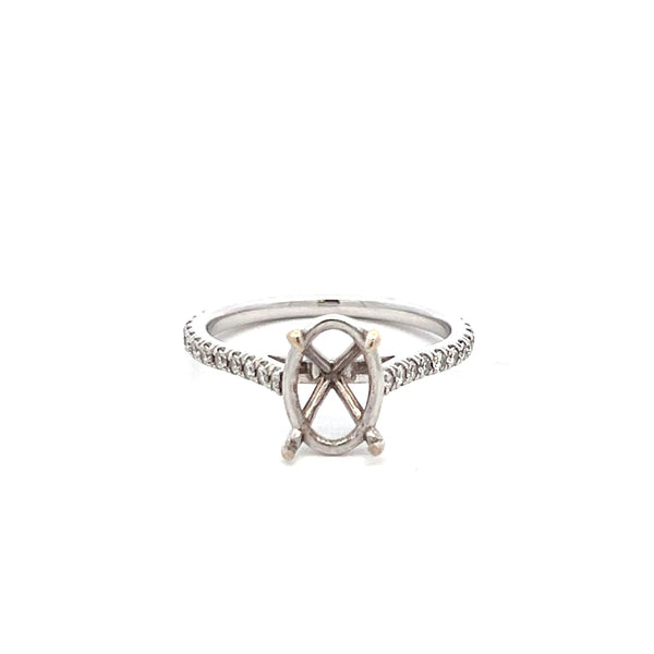 0.22 Carat Round Brilliant I VS Diamond 18 Karat White Gold Semi Mount Ring