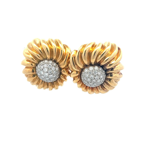 Tiffany & Co 1.50 Carat Round F-VS Diamond 18K Gold/Plat Clip On Earrings