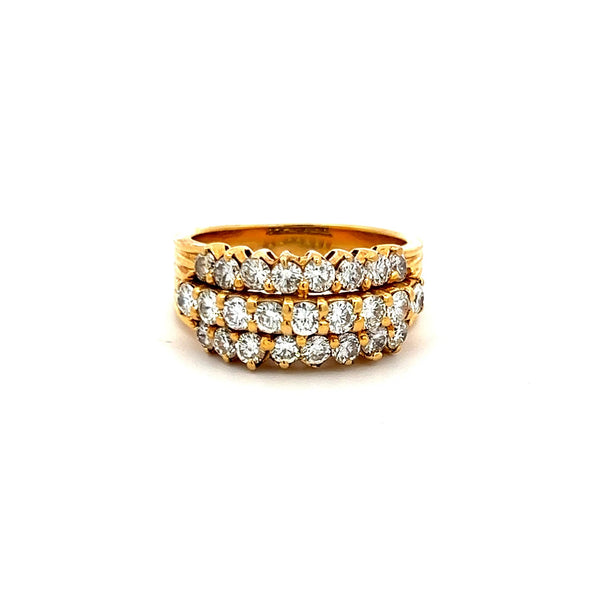 Hammerman Broth 2.00 Carat Round Diamond 18 Karat Yellow Gold Band Ring