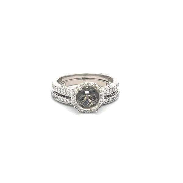 Tacori 0.83 Carat Round Brilliant I VS Diamond Platinum Semi Mount Ring