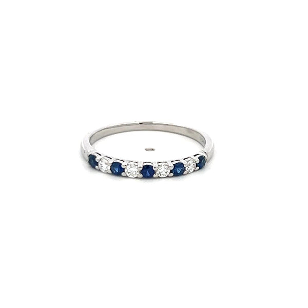 Tiffany & Co Platinum Half-Eternity Ring with Sapphire & Diamond (0.12ct FVS)