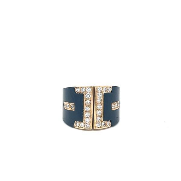 0.84 Carat Round Brilliant H SI Diamond 18 Karat Yellow Gold Cocktail Ring