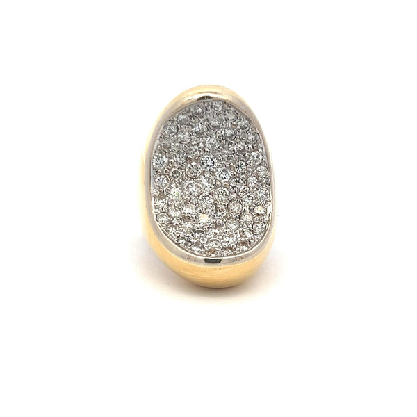 3.00 Carat Round Brilliant I SI Diamond 18 Karat Yellow Gold Cocktail Ring