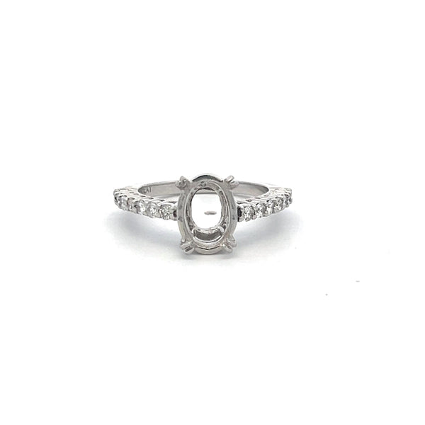 0.30 Carat Round Brilliant H VS Diamond Platinum Semi Mount Ring