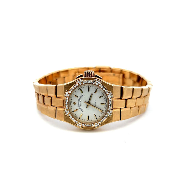 Vacheron Consta 0.32 Carat Round Diamond 18 Karat Yellow Gold Wrist Watch
