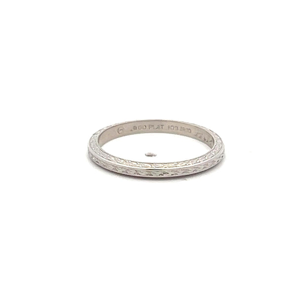 Vintage 2.42 Grams Size 4.7 Platinum Band Ring