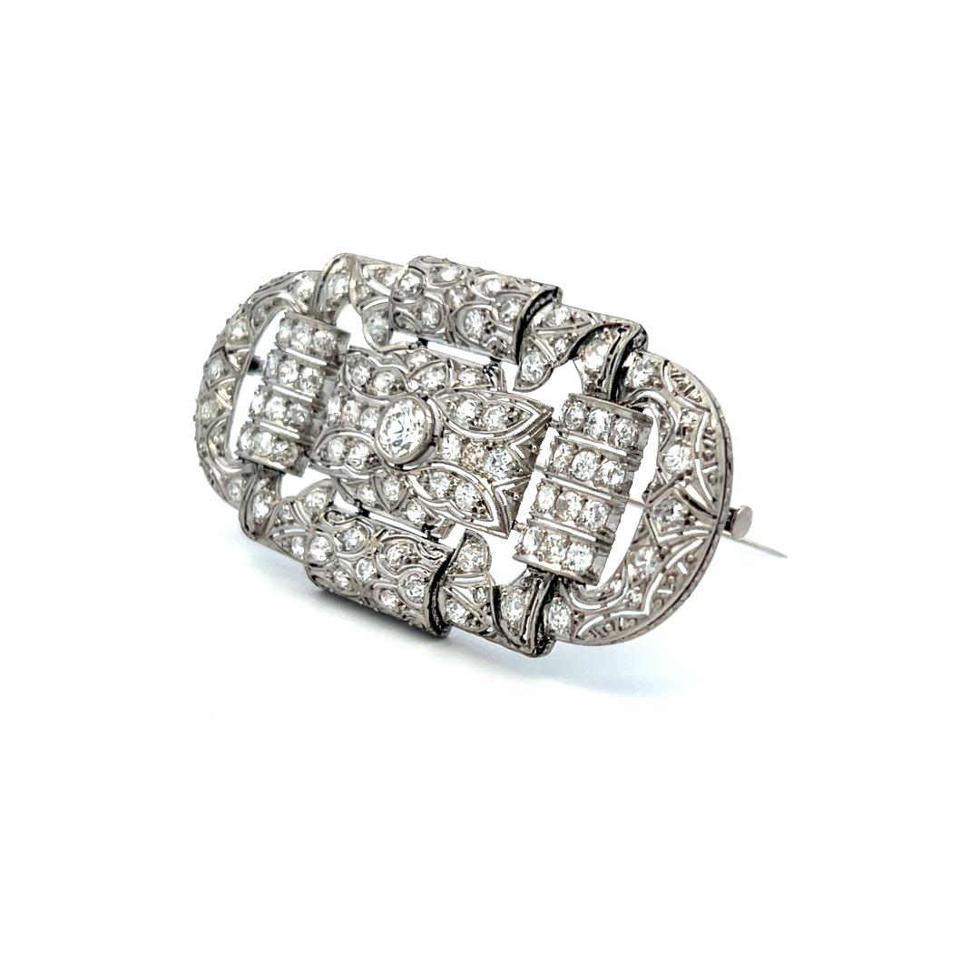 2.50 Carat Old European Cut G VS Diamond Platinum Pin Brooch
