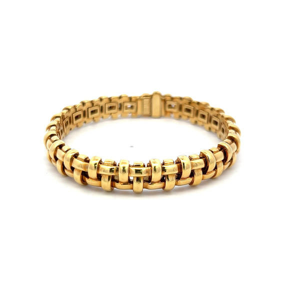 Tiffany & Co Vintage 48.60 Grams 18 Karat Yellow Gold Link Bracelet