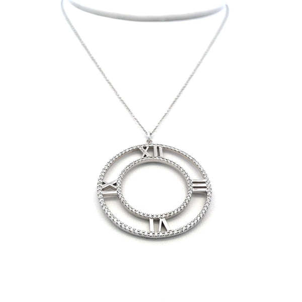 Tiffany & Co 0.50 Carat Round Diamond 18 Karat White Gold Pendant Necklace