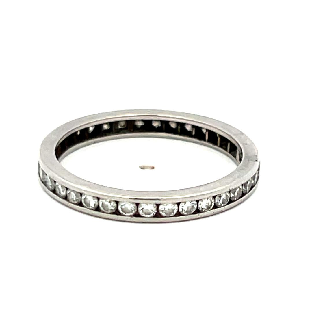 Tiffany & Co 0.70 Carat Round Brilliant F VS Diamond Platinum Eternity Band Ring