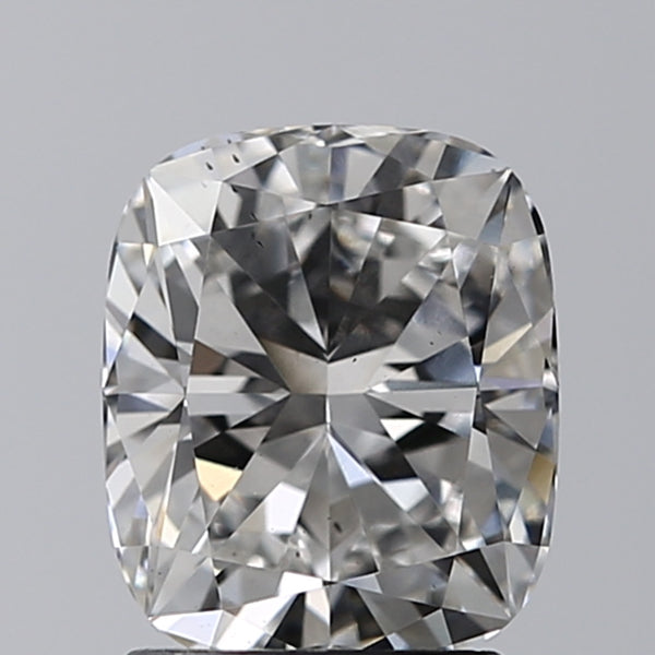 Lab-Grown 1.72 Carat Cushion Modified Brilliant Cut Diamond color G Clarity SI1, precious stones, engagement diamonds