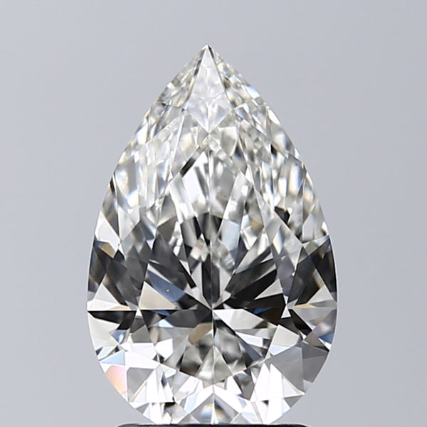 Lab-Grown 2.01 Carat Pear Shape Diamond color G Clarity VVS2 With GIA Certificate, precious stones, engagement diamonds