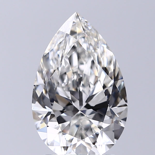 Lab-Grown 2.01 Carat Pear Shape Diamond color G Clarity VVS2 With GIA Certificate, precious stones, engagement diamonds