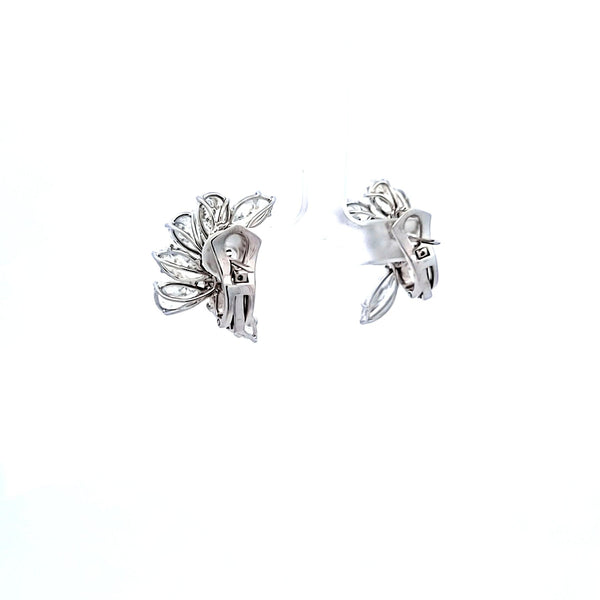 18.22 Carat Pear and Oval and Marquis Shape Diamond Platinum Cluster Earrings