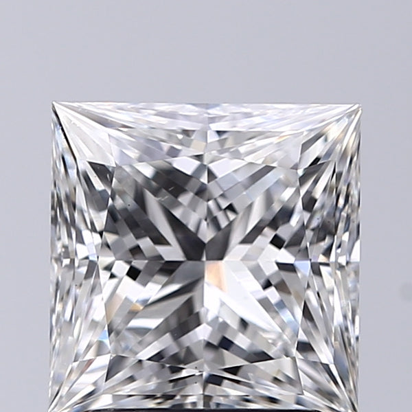 Lab-Grown 2.01 Carat Princess Cut Diamond color E Clarity VS2, precious stones, engagement diamonds