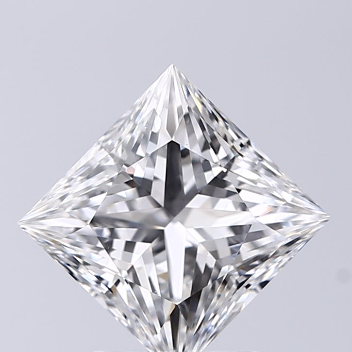 Lab-Grown 2.01 Carat Princess Cut Diamond color E Clarity VS2, precious stones, engagement diamonds