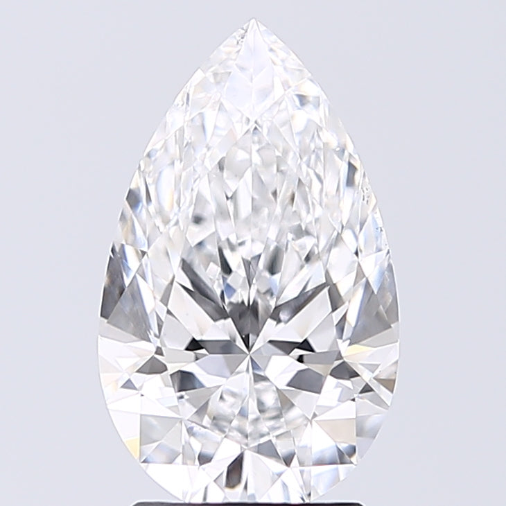 Lab-Grown 2.01 Carat Pear Shape Diamond color D Clarity VS2 With GIA Certificate, precious stones, engagement diamonds