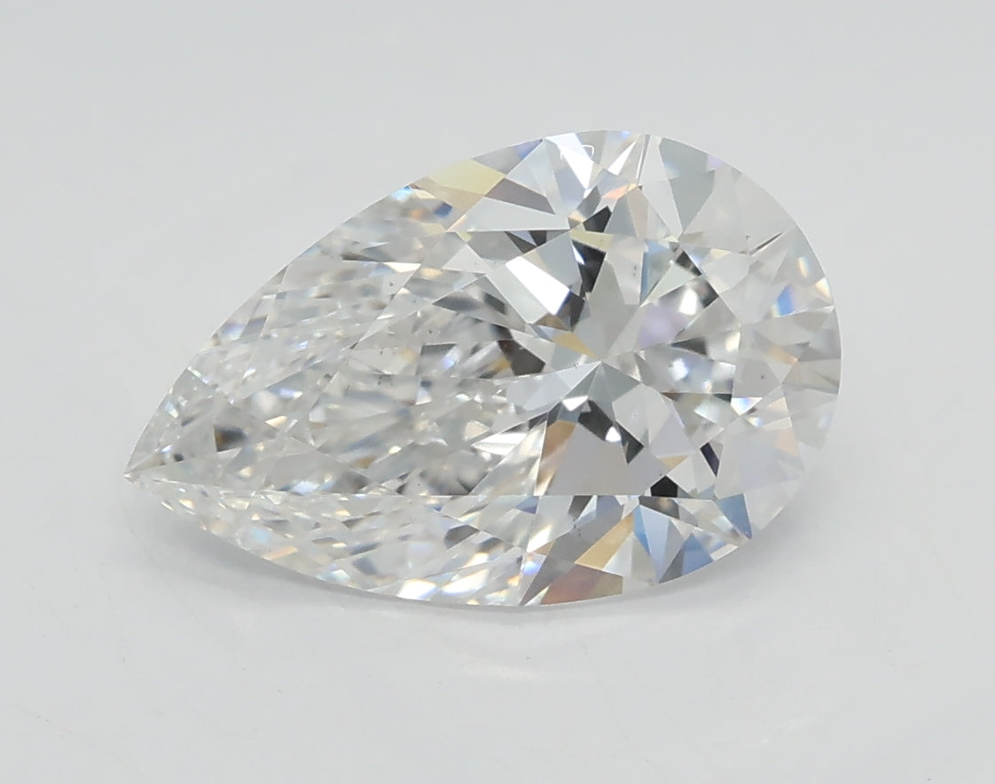 Lab-Grown 2.01 Carat Pear Shape Diamond color D Clarity VS1 With GIA Certificate, precious stones, engagement diamonds