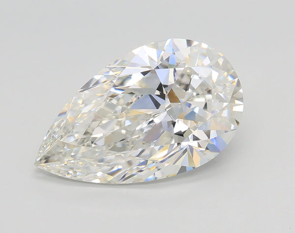 Lab-Grown 3.08 Carat Pear Shape Diamond color F Clarity VVS2, precious stones, engagement diamonds