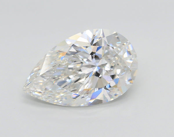 Lab-Grown 3.01 Carat Pear Shape Diamond color F Clarity VS2 With GIA Certificate, precious stones, engagement diamonds