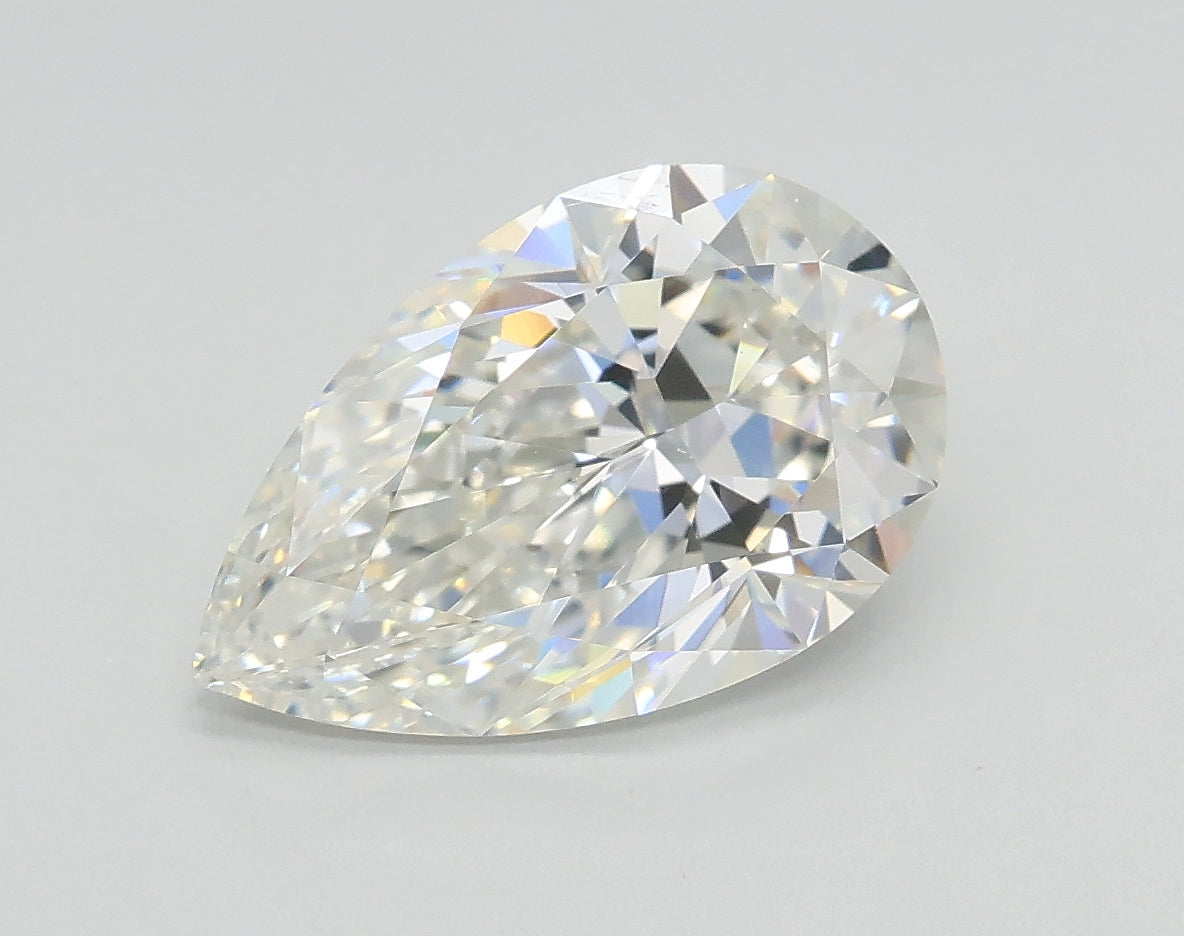 Lab-Grown 2.72 Carat Pear Shape Diamond color G Clarity VVS2 With GIA Certificate, precious stones, engagement diamonds