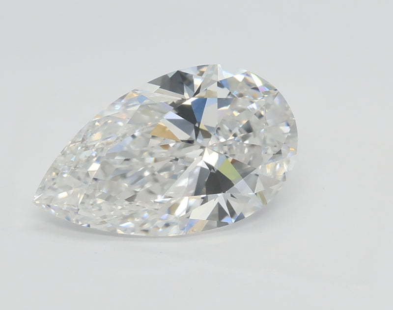 Lab-Grown 2.55 Carat Pear Shape Diamond color D Clarity VS2, precious stones, engagement diamonds