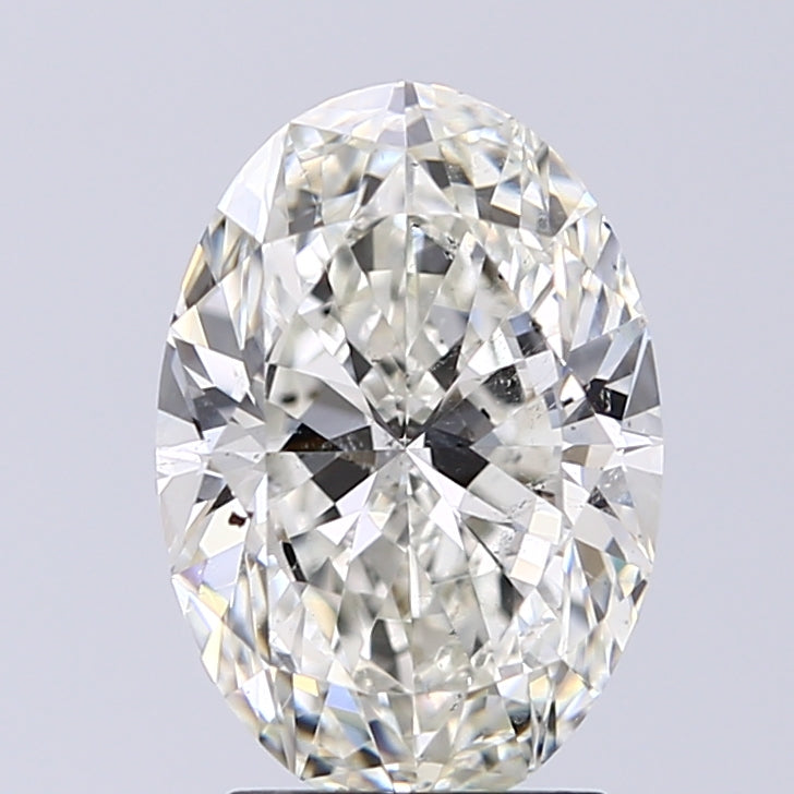 Lab-Grown 2.21 Carat Oval Shape Diamond color J Clarity SI2 With GIA Certificate, precious stones, engagement diamonds