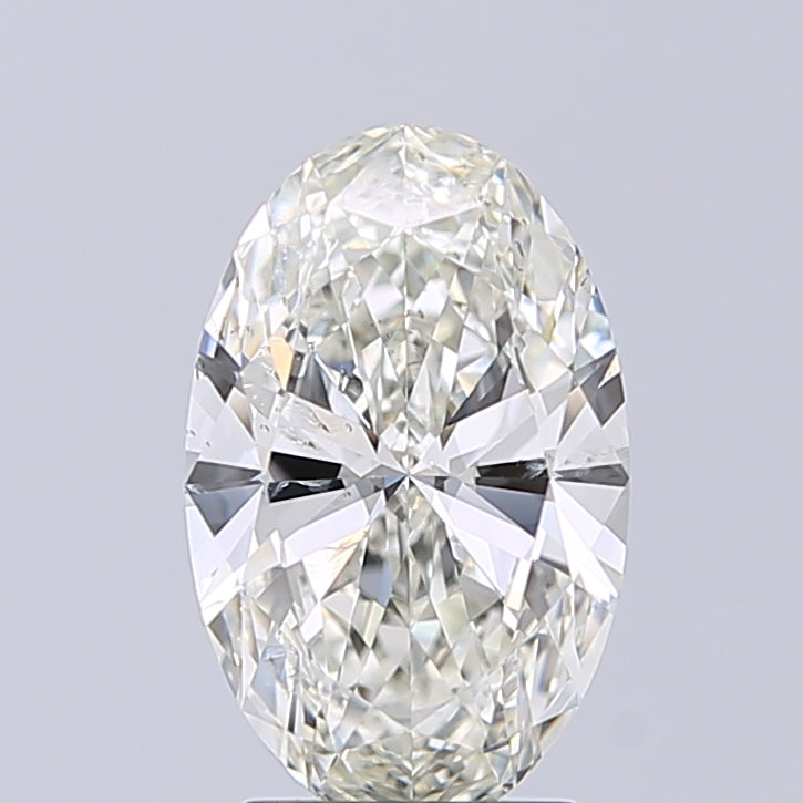 Lab-Grown 2.01 Carat Oval Shape Diamond color J Clarity SI2 With GIA Certificate, precious stones, engagement diamonds