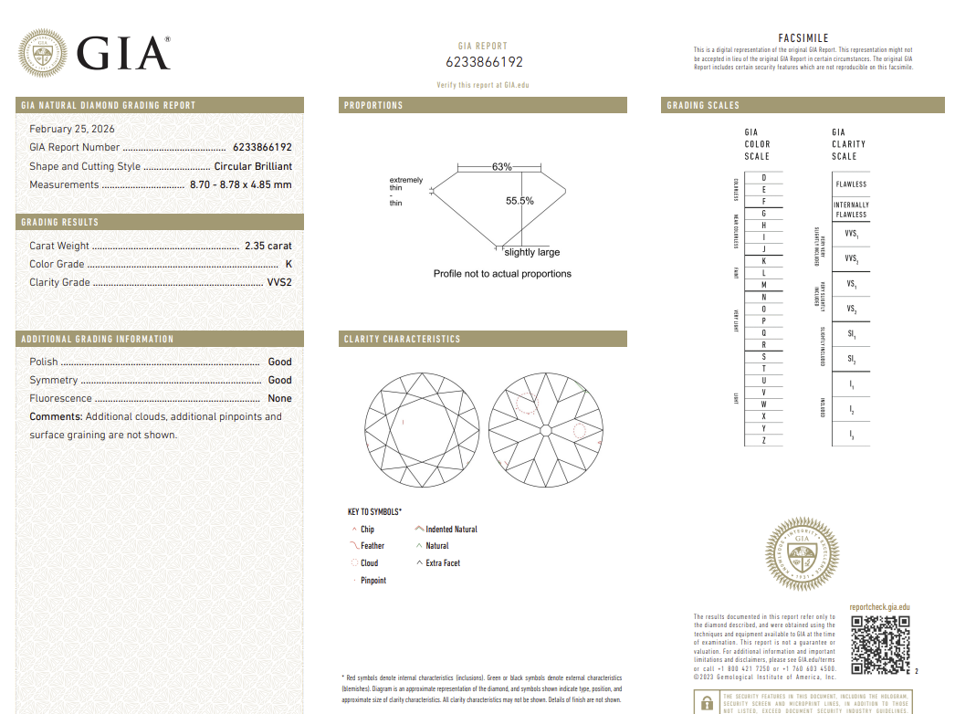 2.35 Carat Old European Cut Antique Natural Mined Diamond K Color VVS2 Clarity With GIA Certificate