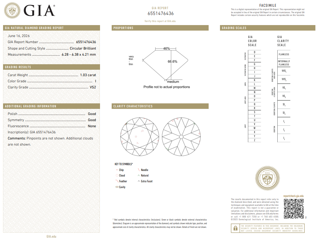 1.03 Carat Old European Cut Diamond I-VS2 Loose GIA Natural Legacy