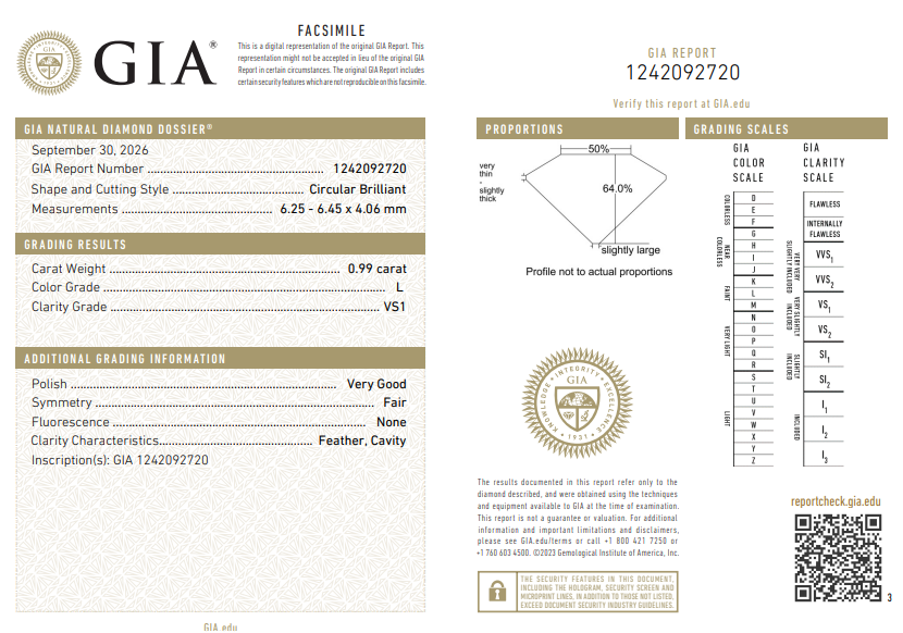 GIA Certified 0 0.99 Ct Old European Cut Diamond Loose L-VS1