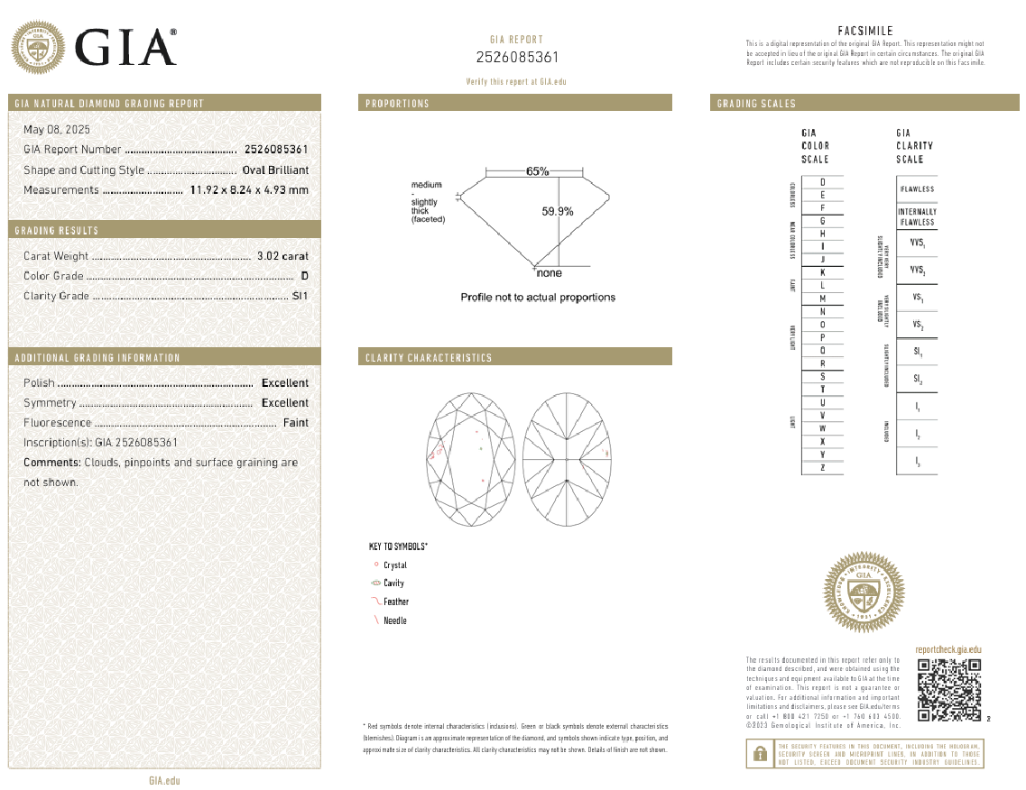 3.02 Ct Oval Shape Diamond D-SI1 Natural Loose GIA Certified