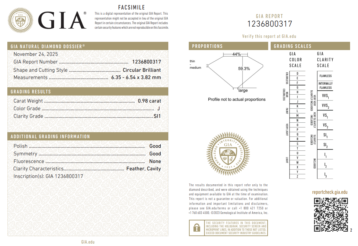 0.98 Ct Old European Cut Diamond J-SI1 Rare Loose GIA Certified