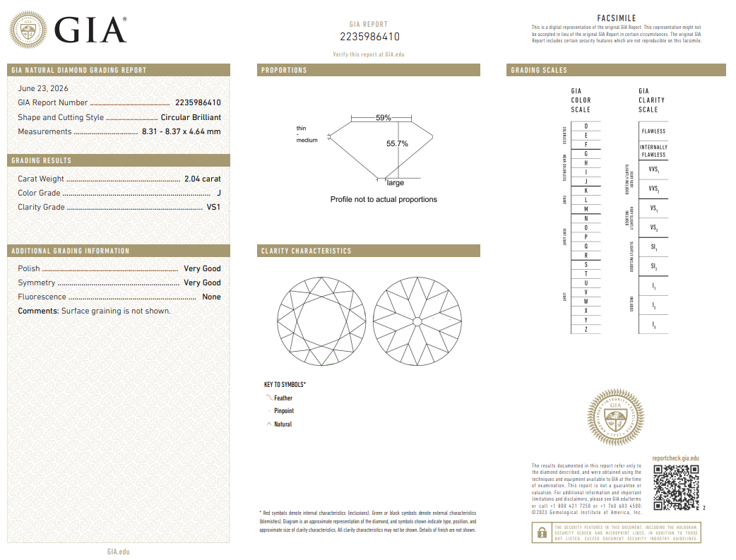 2.04 Ct Old European Cut Diamond J-VS1 Timeless Natural GIA Certified
