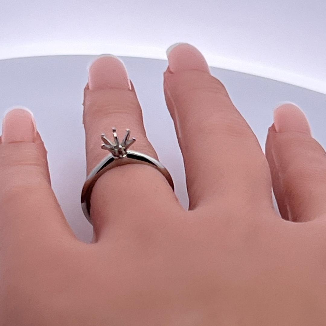 Tiffany & Co Vintage Platinum Semi Mount Ring Size 6 Fits 0.76 Carat Stone