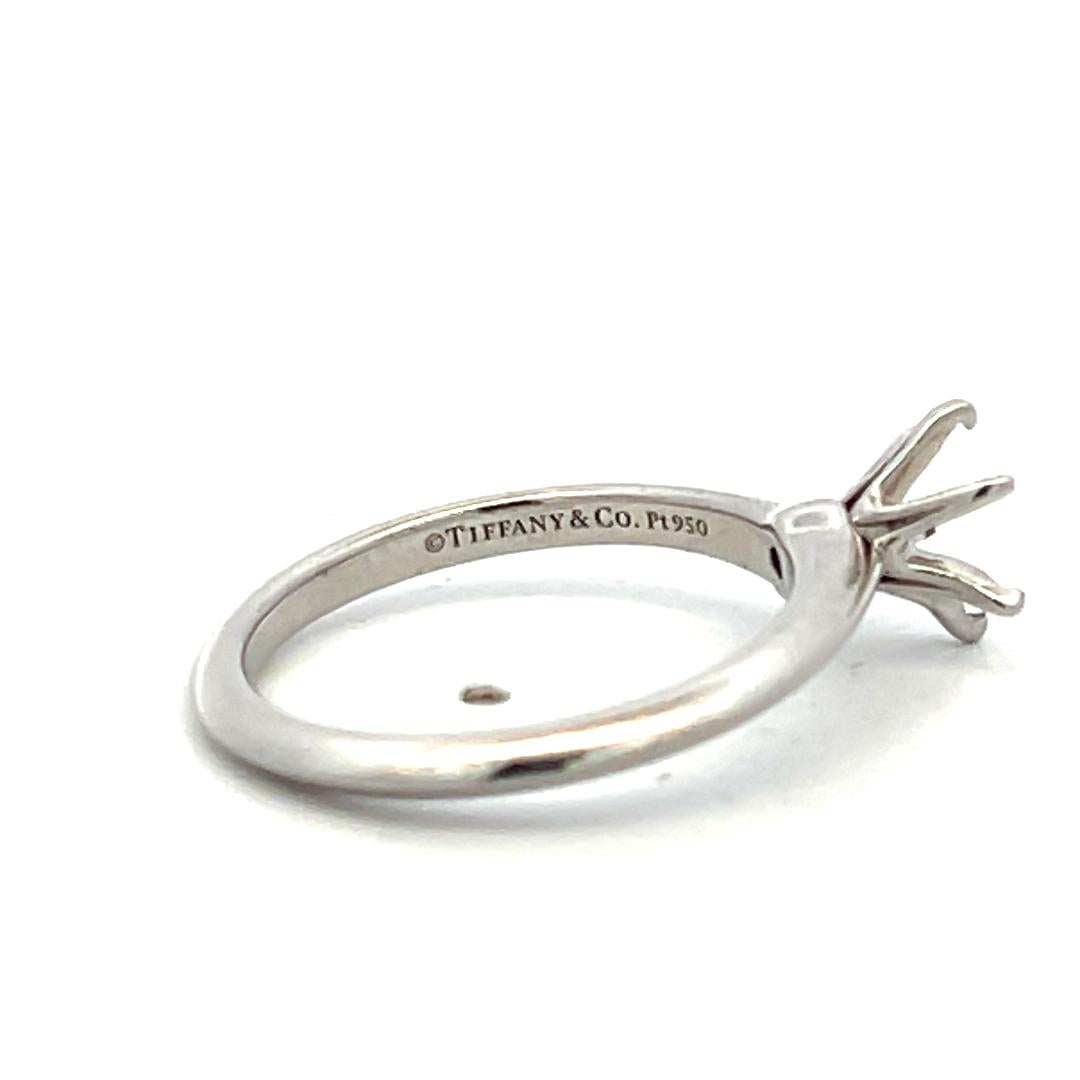 Tiffany & Co Vintage Platinum Semi Mount Ring Size 6 Fits 0.76 Carat Stone