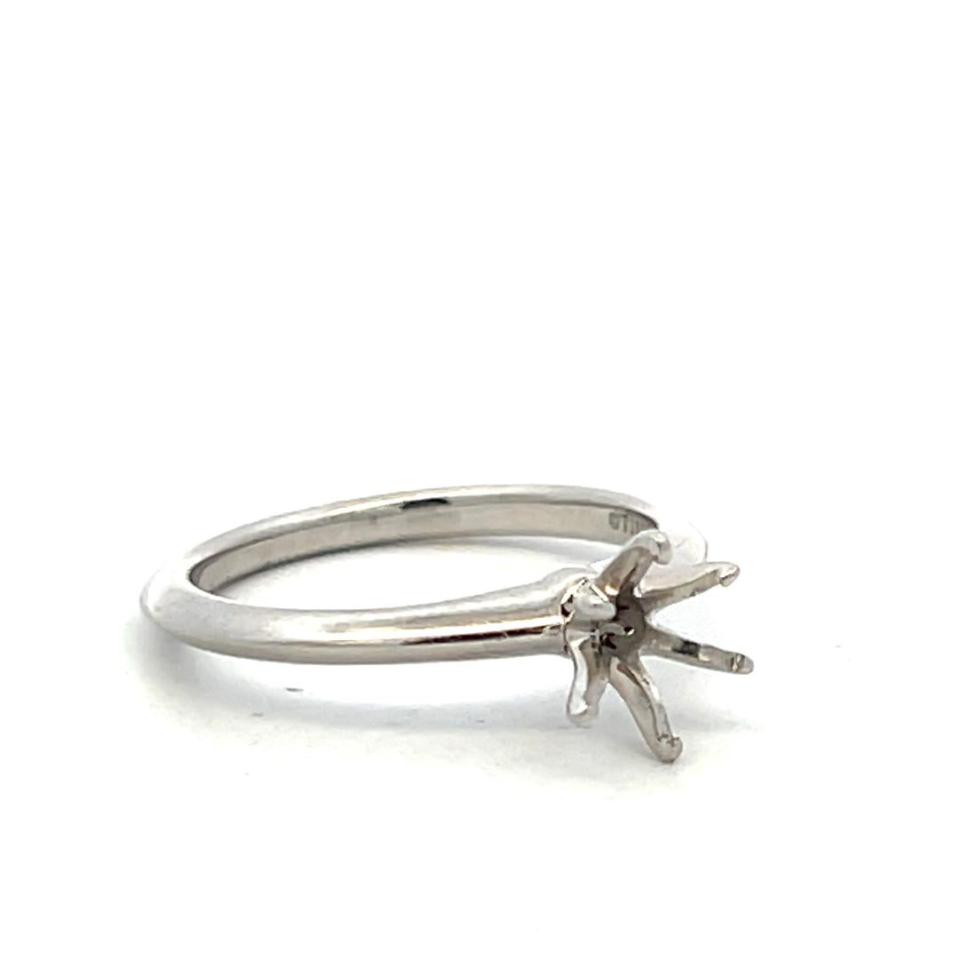 Tiffany & Co Vintage Platinum Semi Mount Ring Size 6 Fits 0.76 Carat Stone