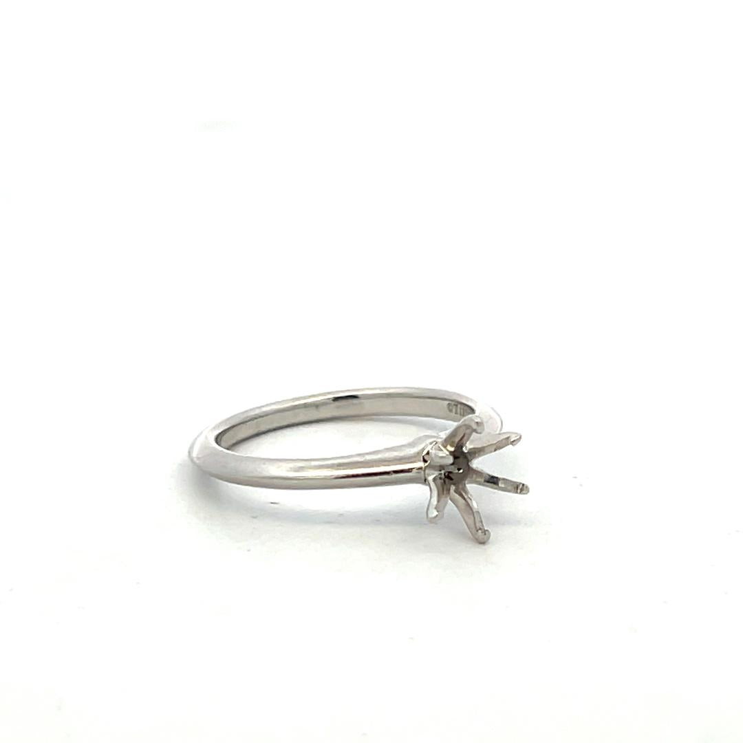 Tiffany & Co Vintage Platinum Semi Mount Ring Size 6 Fits 0.76 Carat Stone