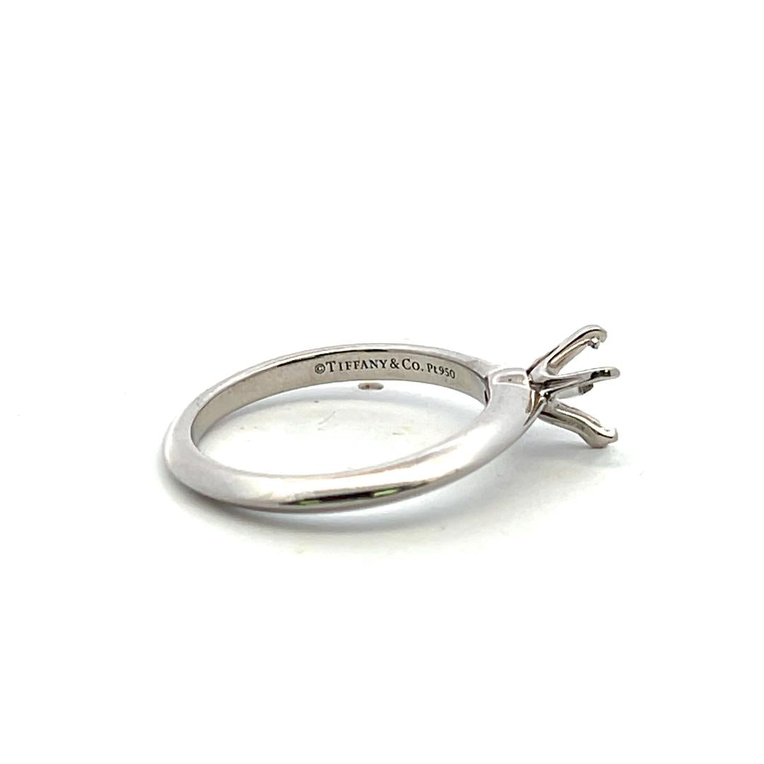 Tiffany & Co Vintage Platinum Semi Mount Ring Size 6 fits 0.75 Carat Stone