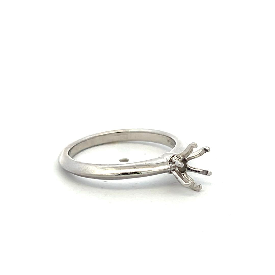 Tiffany & Co Vintage Platinum Semi Mount Ring Size 6 fits 0.75 Carat Stone