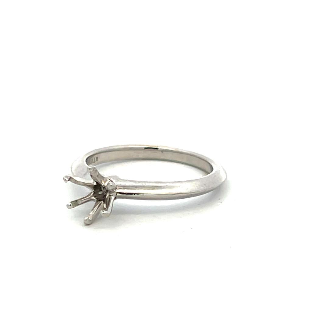 Tiffany & Co Vintage Platinum Semi Mount Ring Size 6 fits 0.75 Carat Stone
